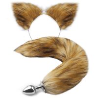 Kit Petplay Fox - Plug Anal com Cauda e Tiara de Orelhas