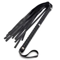 Chicote Fetiche Lash — Com Franjas em PVC e Cabo com Detalhes Metálicos